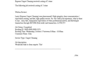 letter of recommendation from happy customer